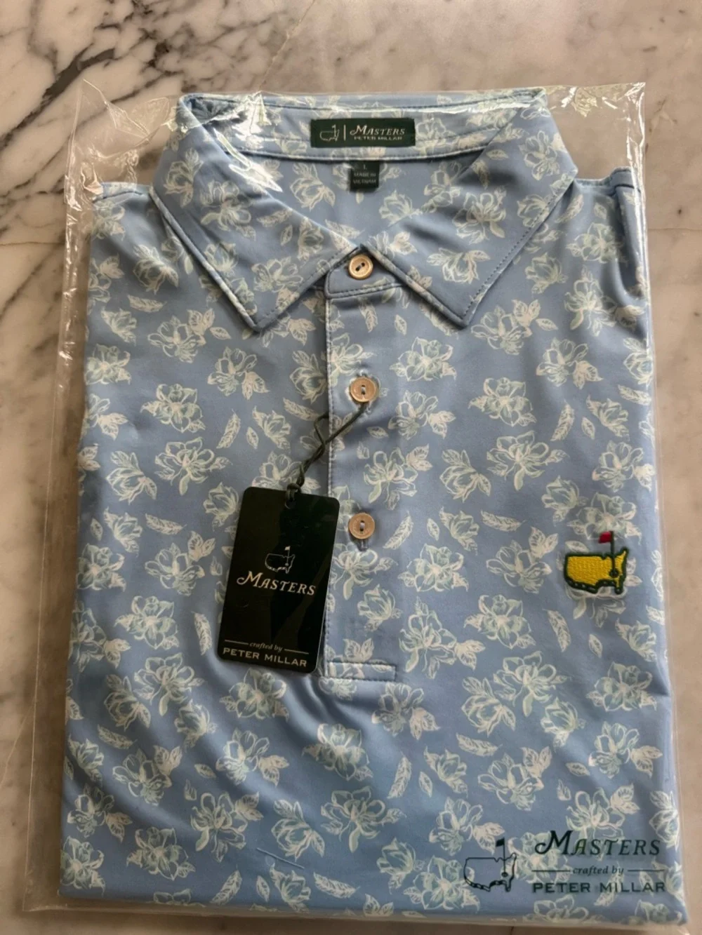 RORY!!! Masters! Peter Millar Light Blue Azalea Polo Shirt! NWT - Large - Picture 2 of 5
